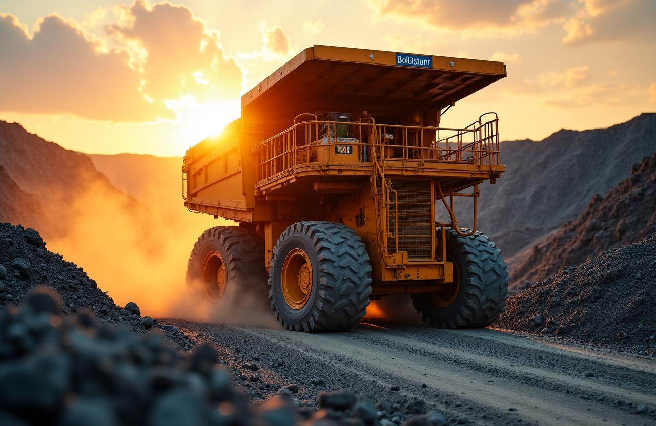 Zware mijnbouwmachines aan het werk